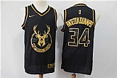 Bucks 34 Giannis Antetokounmpo Black Gold Nike Swingman Jersey (1),baseball caps,new era cap wholesale,wholesale hats